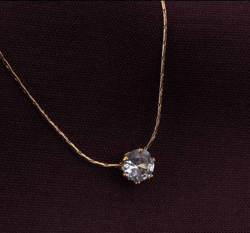 Sparkle Solitaire Necklace