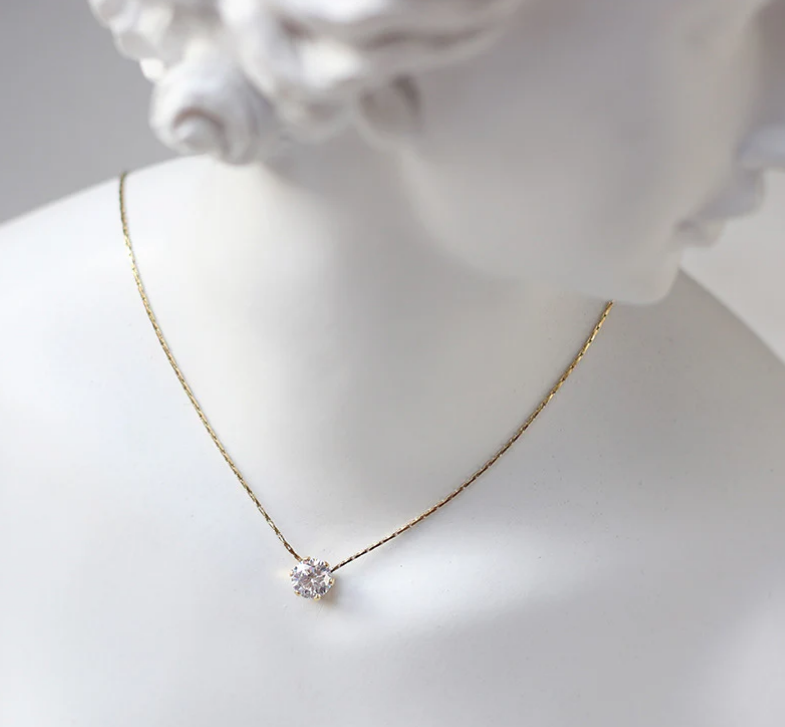 Sparkle Solitaire Necklace