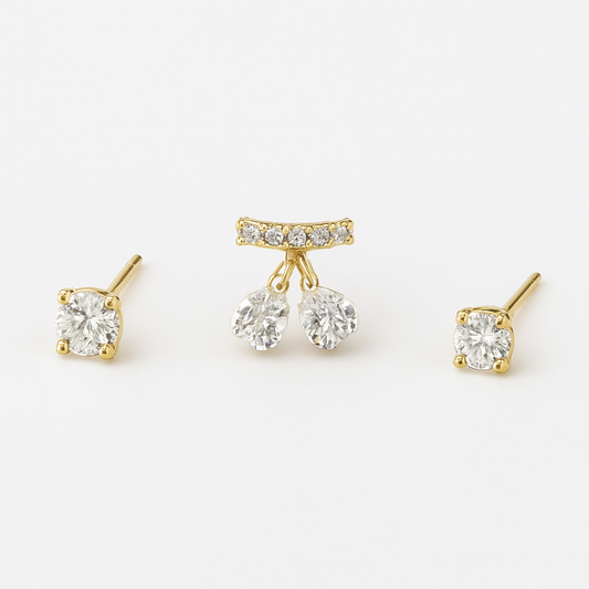 Cherry Bloom Earring Set